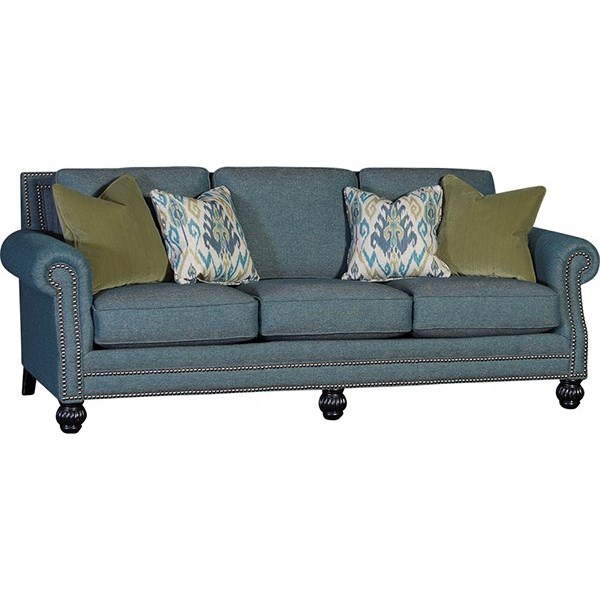 Mayo 4300 Mayo Traditional Sofa with Rolled Arms and Carved Wood Feet